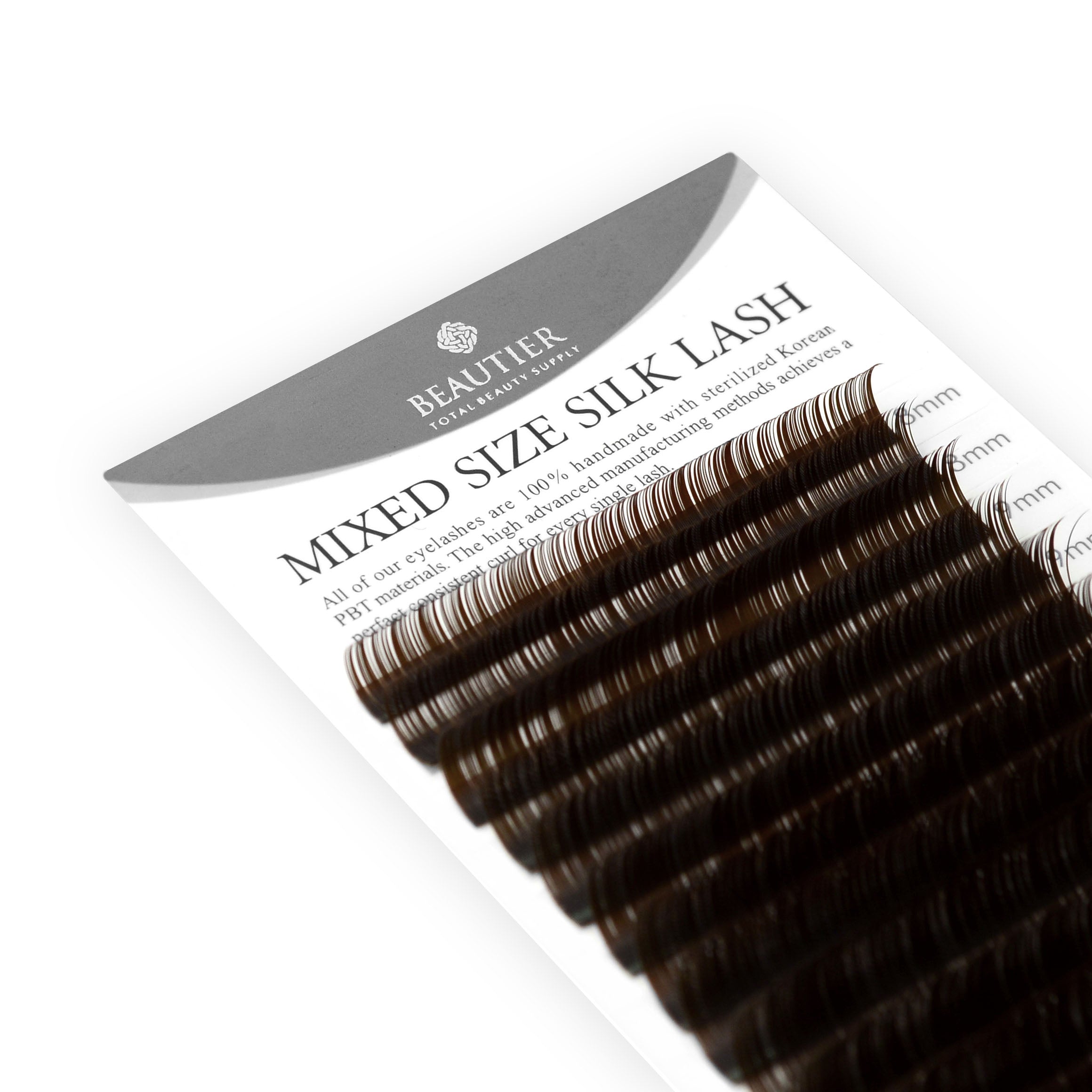 MIXED SIZE SILK LASH - DARK BROWN - beautierlash